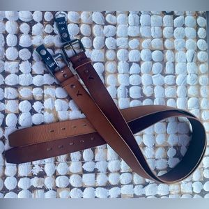AE SOLDOUT Leather Roller Buckle Brown & Tan Belt BNWT set size 34